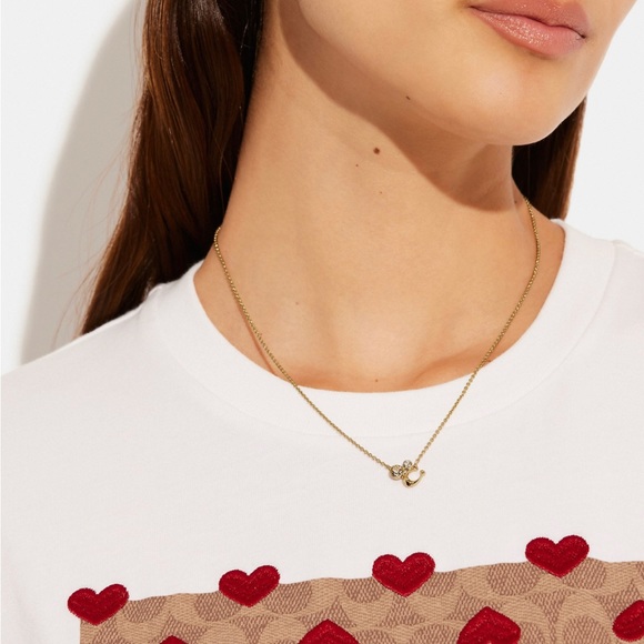 Coach Signature Crystal Cluster Necklace, NWT.. - Picture 2 of 3